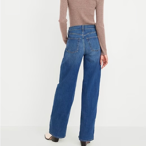 Old Navy High-Waisted Wow Wide-Leg Jeans Medium Wash Size 16 - Picture 3 of 7